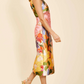 Vibrant Garden Floral Satin Sheath Dress