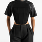 Corset Seamed Short Sleeve Top
