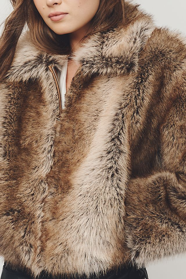 Cropped Faux Fur Coat
