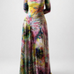 Vibrant Tie-Dye Spiral Print Long Sleeve Maxi Dress