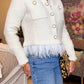 Feather Fringe Cardigan Jacket