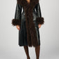 Faux Fur Patchwork PU Long Coat