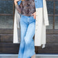 Denim Vest Patchwork Button-down Trench Coat