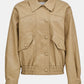 Faux-Leather Bomber Jacket