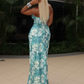 Elegant Halter Neck Floral Dress