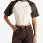 Corset Seamed Short Sleeve Top