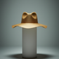 Wide-brim fedora with silk gold accents