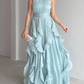 Halter Neck Ruffle Chiffon Maxi Dress
