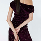 Velvet Sleeveless Sequin Drape Top and Trousers Set