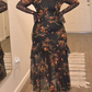 Floral Mesh Ruffle Maxi Dress