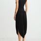 Sleeveless Feminine Ruched Asymmetrical Hem Dress