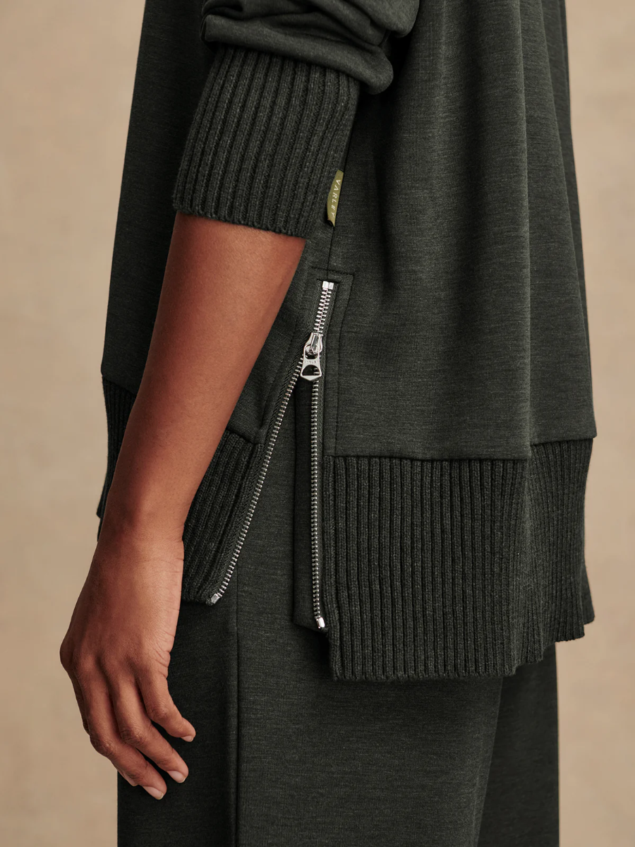 High-Neck Side Zipper Sweatshirt and Pants Set