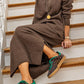 Knitted High Neck Sweater Two Pieces Dress