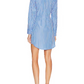 Blue Striped Asymmetrical Hem Dress