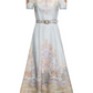 Linen and Silk Organza Midi Dress