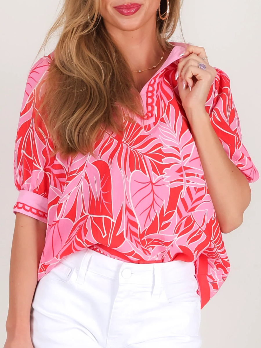 Patricia Red Short Sleeve Top