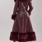 Burgundy Vivian Fur Trimmed Trench Coat