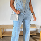 Bedazzled Blue Denim Jumpsuit