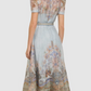 Linen and Silk Organza Midi Dress