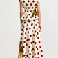 Red Polka Dot Floral Two-Piece Dress