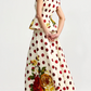 Red Polka Dot Floral Two-Piece Dress