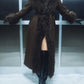 Fur Trim Fashion Belted Long Coat
