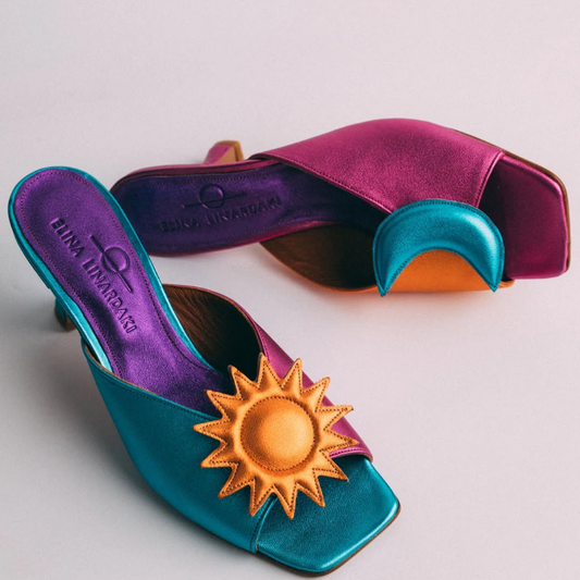 Sun & Moon Colorblock Mule Heels