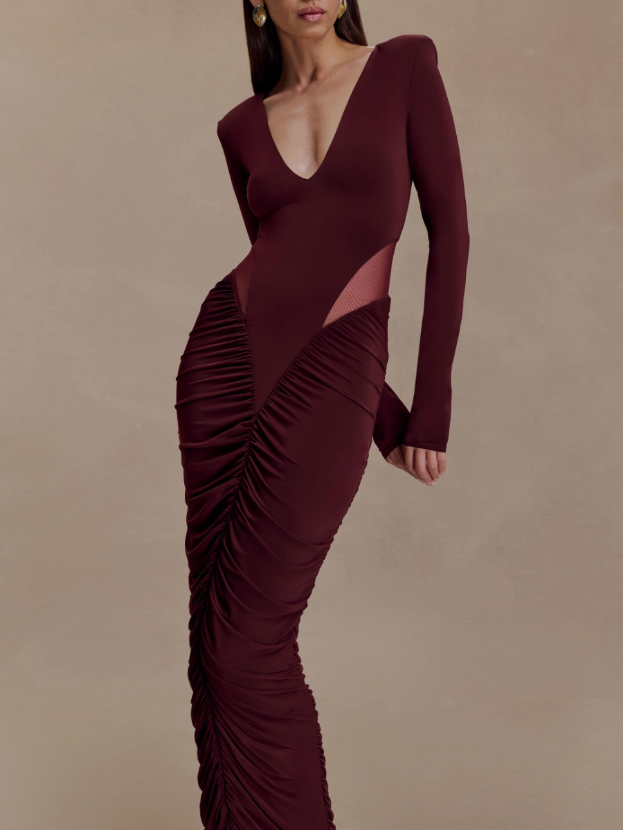 Slinky Long Sleeve Maxi Dress