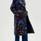 Wide Lape Printed Long Coat