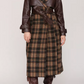 Plaid Patchwork Leather Coat