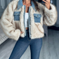 Fancy Faux Fur Denim Jacket