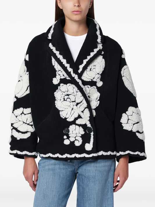 Floral-arabesque Single-breasted Jacket