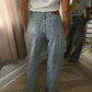 Rainbow Diamond Blue Wide Leg Sparkle Covered Jeans