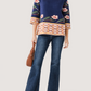 Fate Patterned Jacquard Knit Mock Neck Sweater