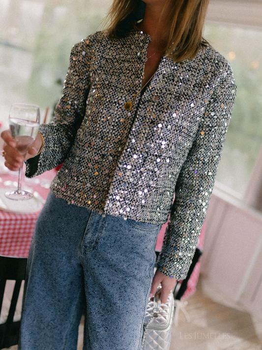 Silver Vivian Sequin Jacket
