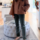 Cropped Wool-blend Swing Coat