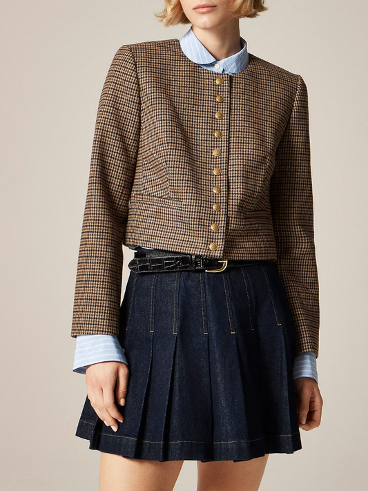 Houndstooth Wool Blend Lady Jacket