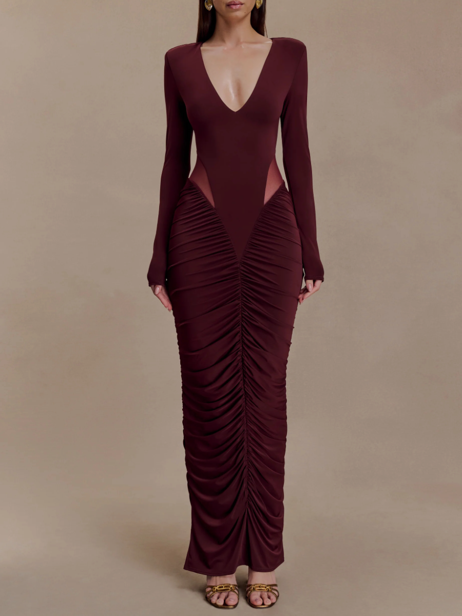 Slinky Long Sleeve Maxi Dress