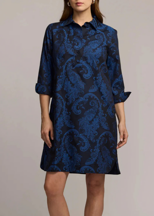 3/4 Sleeve Paisley Jacquard Dress(Buy 2, Free Shipping)