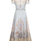 Linen and Silk Organza Midi Dress