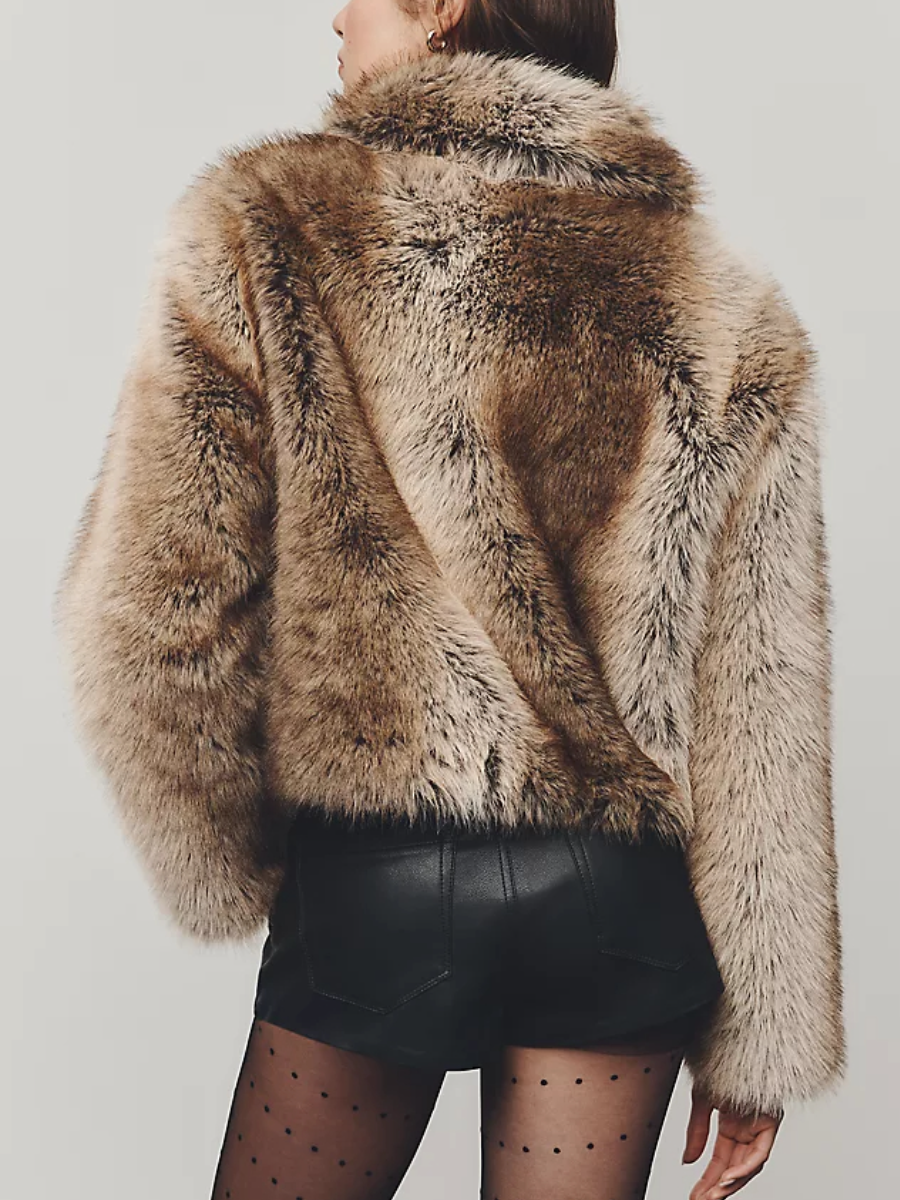 Cropped Faux Fur Coat