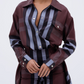 Vertical Plaid Shirt Set