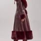 Burgundy Vivian Fur Trimmed Trench Coat
