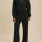 Sweatshirt and Wide-Leg Pants Stretch Two-Piece Set
