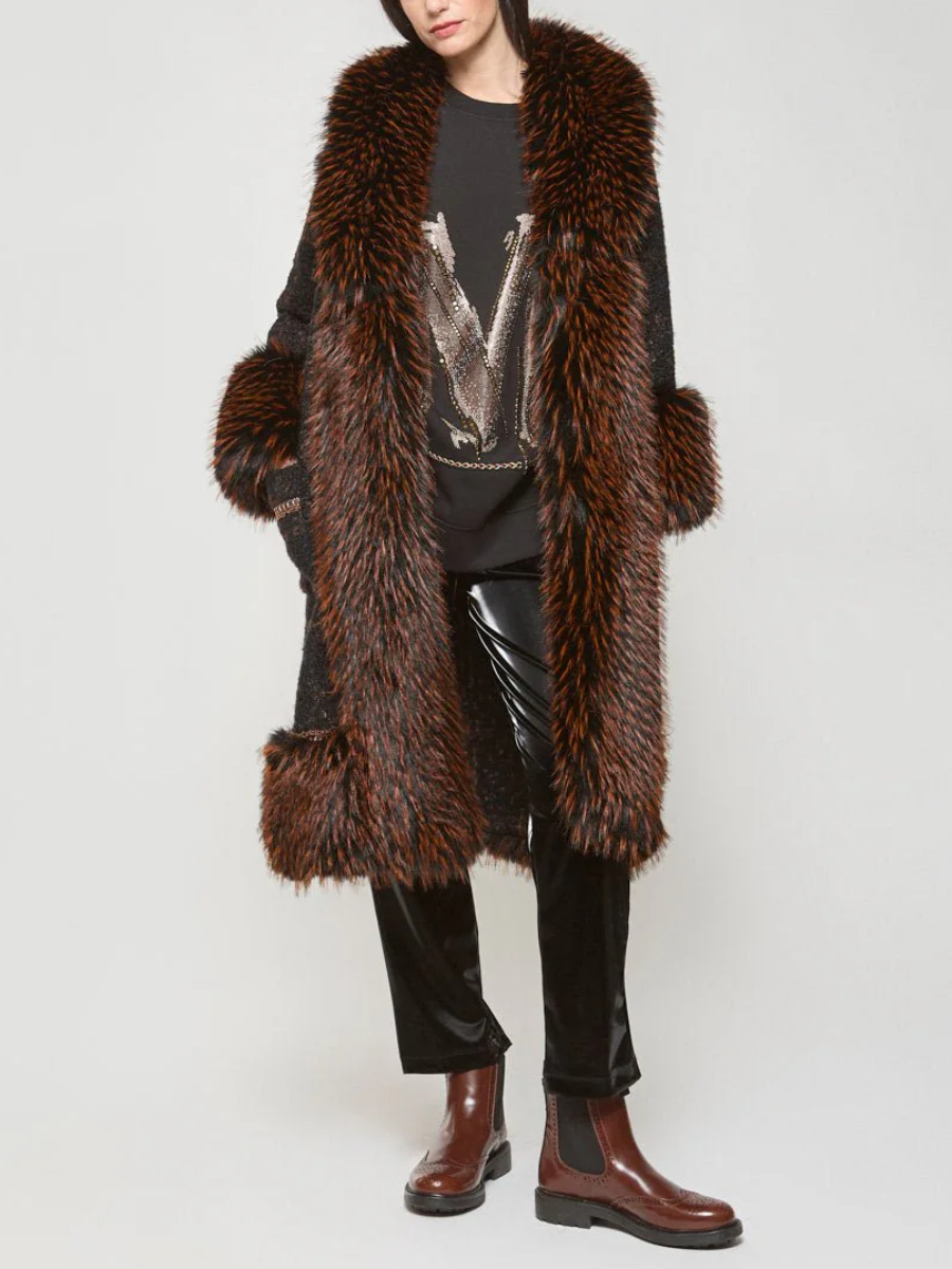 Faux Fur Wool Coat