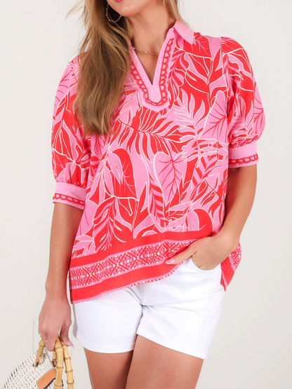 Patricia Red Short Sleeve Top