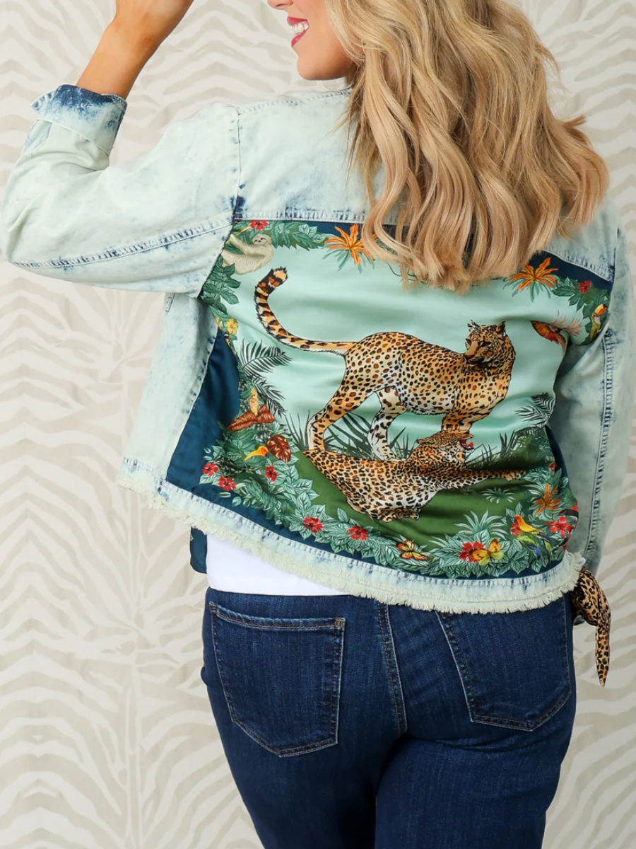 Denim Print Long Sleeve Jacket