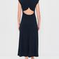 Navy Mock Neck Ribbed Dress