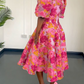 Elegant Summer Floral A-Line Midi Dress