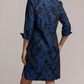3/4 Sleeve Paisley Jacquard Dress
